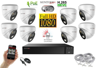 Monitorrs Security Hybrid Light IP 8 kamerový set 2 Mpix WDome (6211K8)